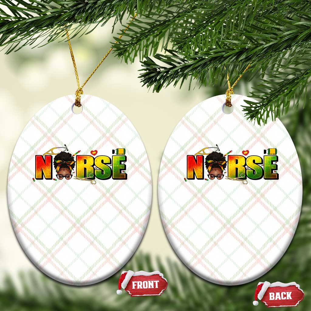 Proud Black Nurse Ceramic Ornament Black History Month Healthcare Gift - Wonder Print Shop