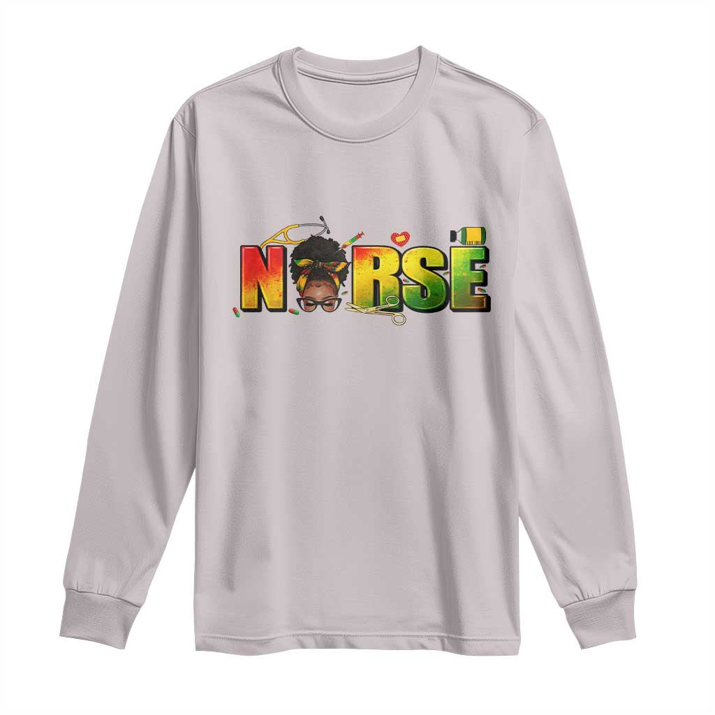 Proud Black Nurse Long Sleeve Shirt Black History Month Healthcare Gift - Wonder Print Shop