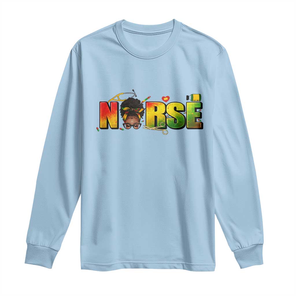 Proud Black Nurse Long Sleeve Shirt Black History Month Healthcare Gift - Wonder Print Shop