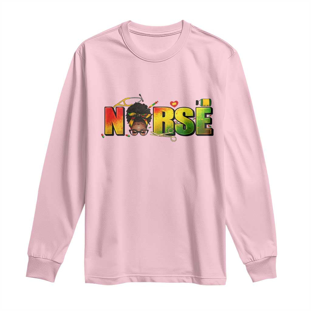 Proud Black Nurse Long Sleeve Shirt Black History Month Healthcare Gift - Wonder Print Shop
