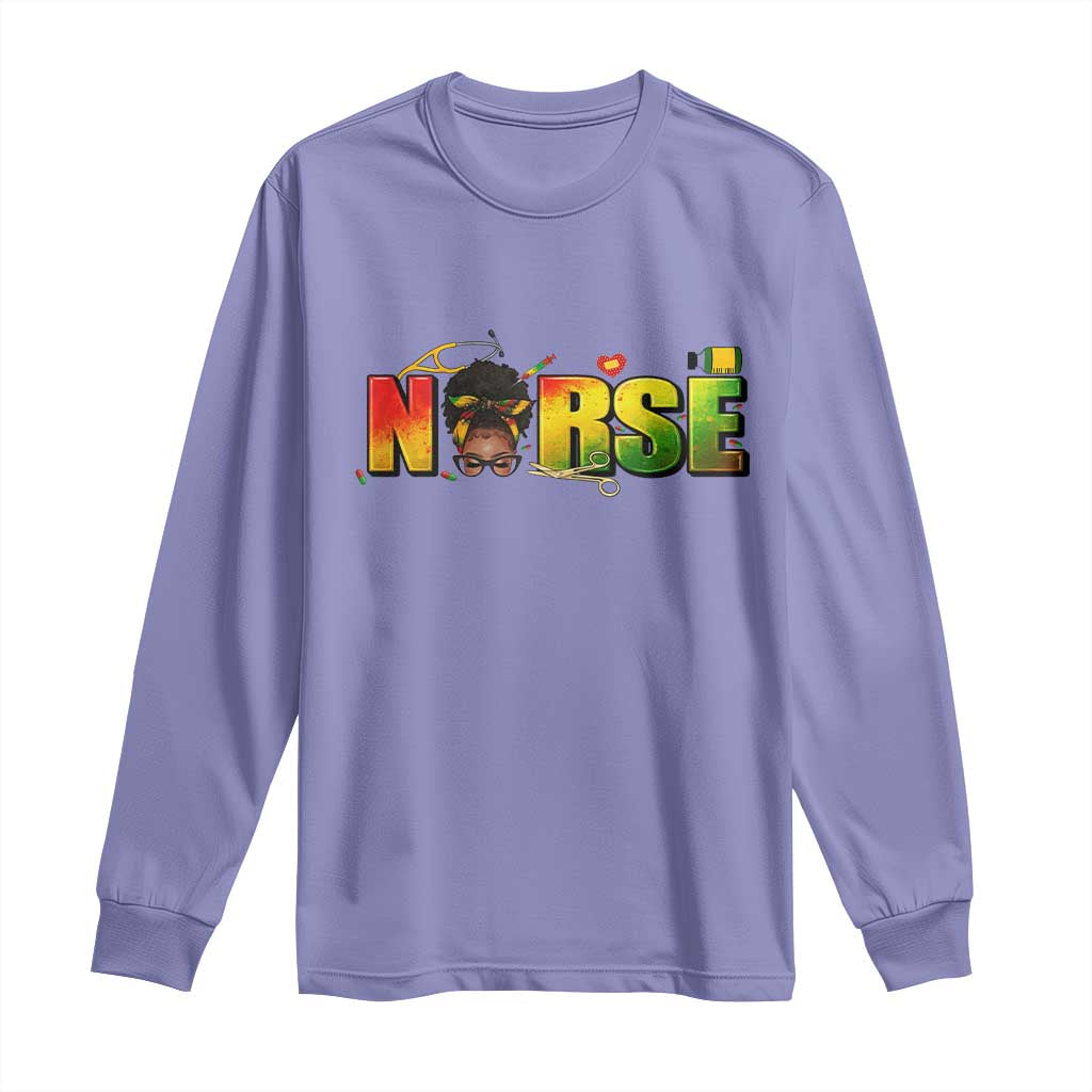 Proud Black Nurse Long Sleeve Shirt Black History Month Healthcare Gift - Wonder Print Shop