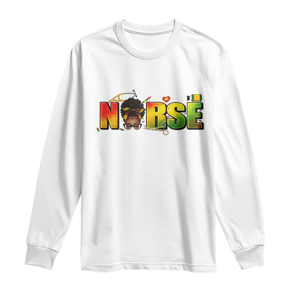 Proud Black Nurse Long Sleeve Shirt Black History Month Healthcare Gift - Wonder Print Shop
