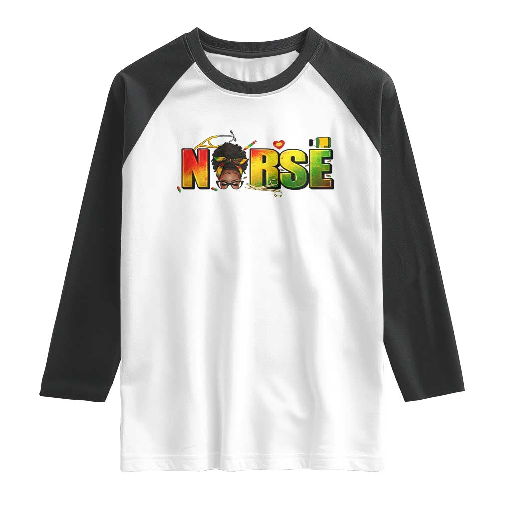 Proud Black Nurse Raglan Shirt Black History Month Healthcare Gift - Wonder Print Shop