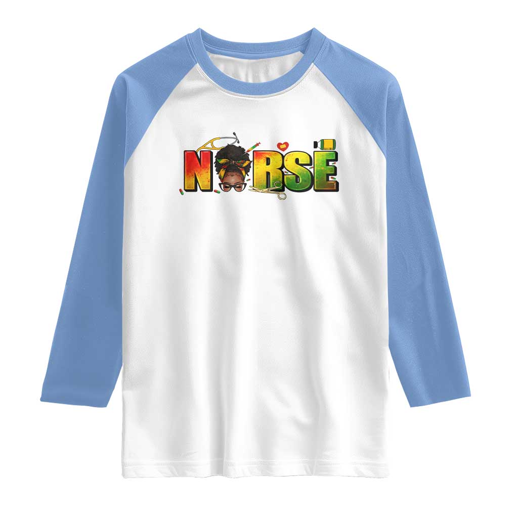Proud Black Nurse Raglan Shirt Black History Month Healthcare Gift - Wonder Print Shop