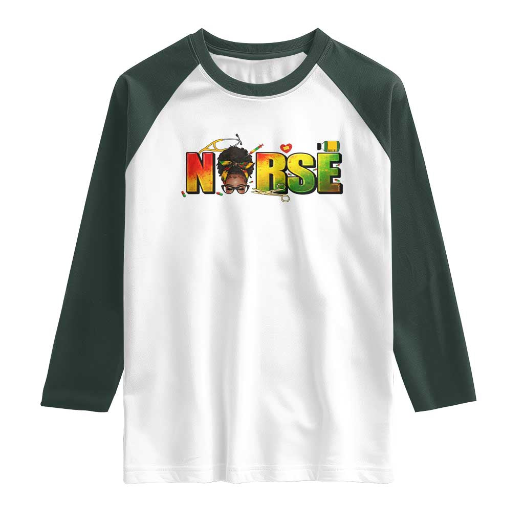 Proud Black Nurse Raglan Shirt Black History Month Healthcare Gift - Wonder Print Shop