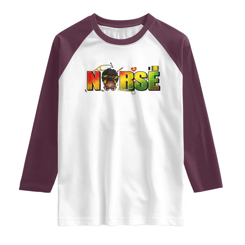 Proud Black Nurse Raglan Shirt Black History Month Healthcare Gift - Wonder Print Shop