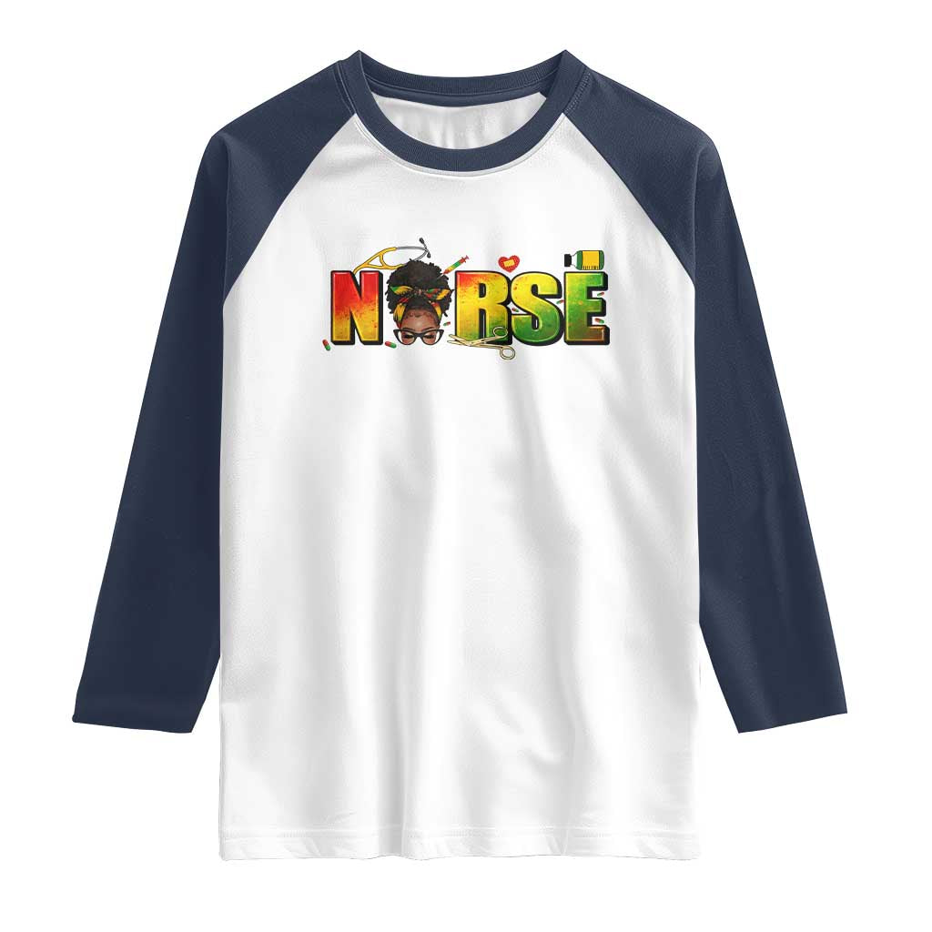 Proud Black Nurse Raglan Shirt Black History Month Healthcare Gift - Wonder Print Shop