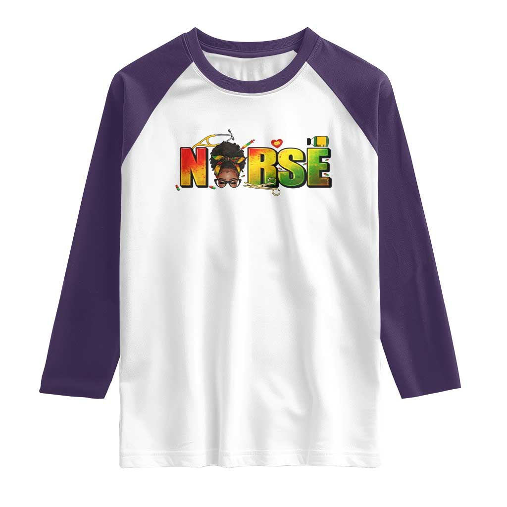 Proud Black Nurse Raglan Shirt Black History Month Healthcare Gift - Wonder Print Shop