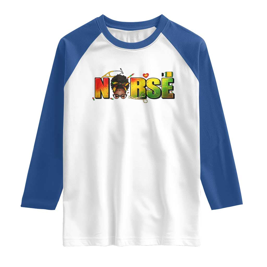 Proud Black Nurse Raglan Shirt Black History Month Healthcare Gift - Wonder Print Shop