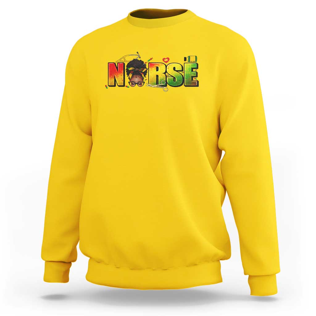 Proud Black Nurse Sweatshirt Black History Month Healthcare Gift - Wonder Print Shop