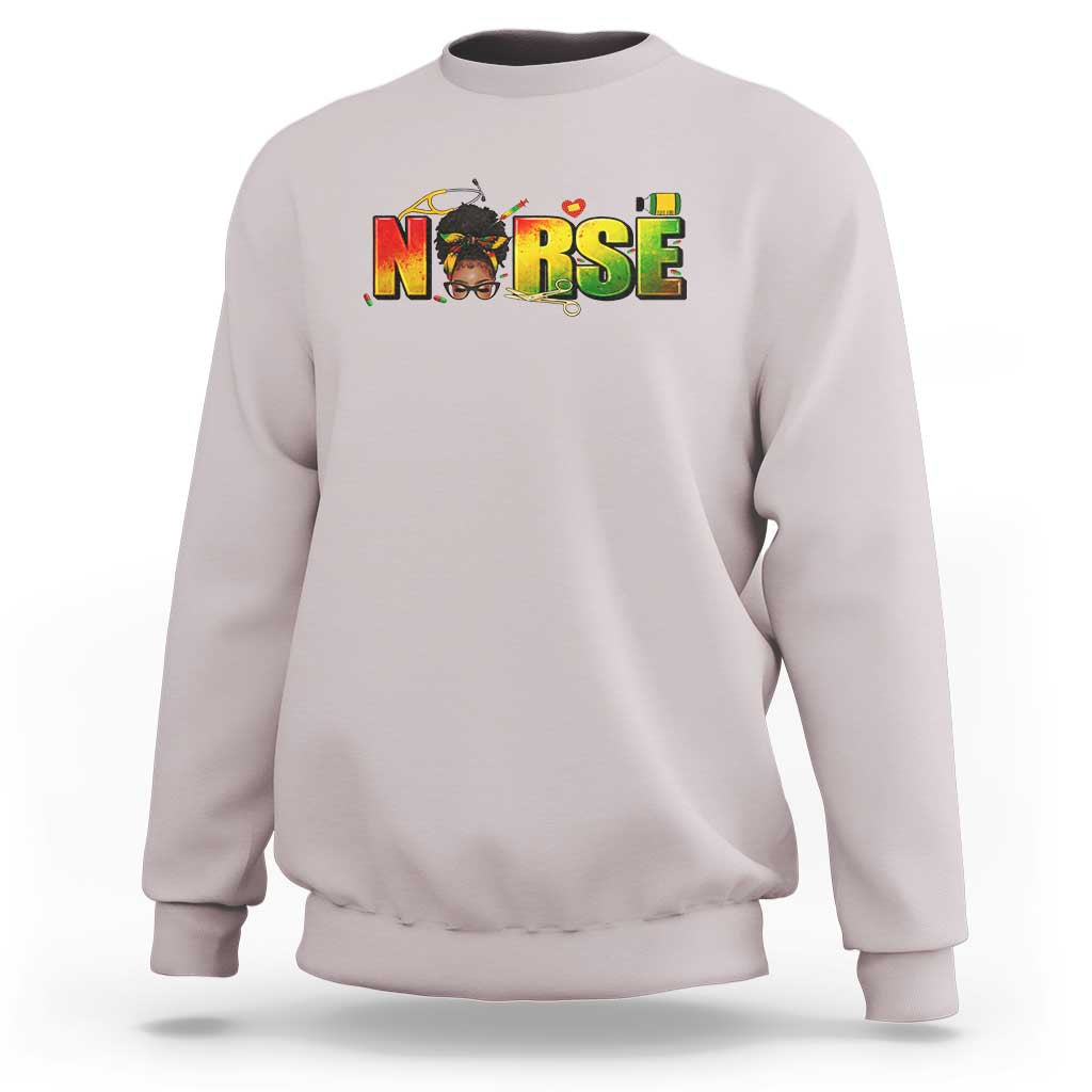 Proud Black Nurse Sweatshirt Black History Month Healthcare Gift - Wonder Print Shop