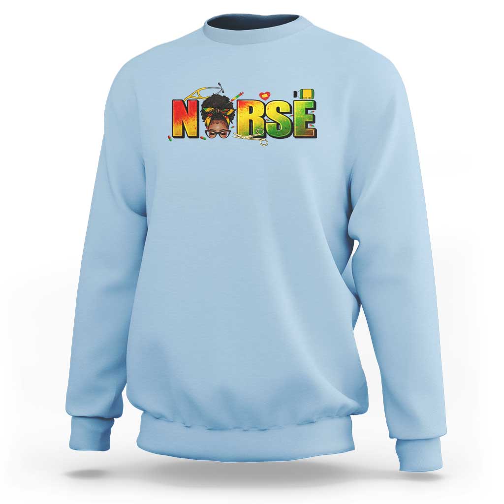 Proud Black Nurse Sweatshirt Black History Month Healthcare Gift - Wonder Print Shop