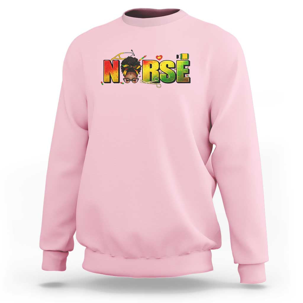 Proud Black Nurse Sweatshirt Black History Month Healthcare Gift - Wonder Print Shop