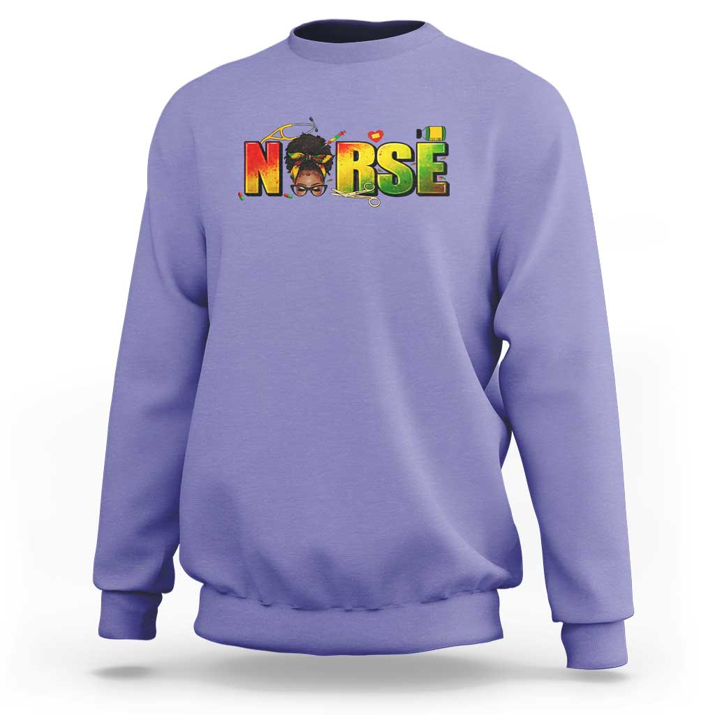 Proud Black Nurse Sweatshirt Black History Month Healthcare Gift - Wonder Print Shop