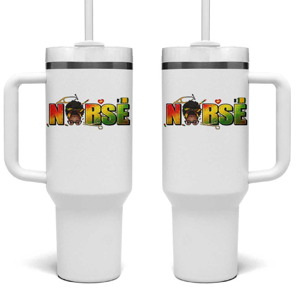 Proud Black Nurse Tumbler With Handle Black History Month Healthcare Gift - Wonder Print Shop
