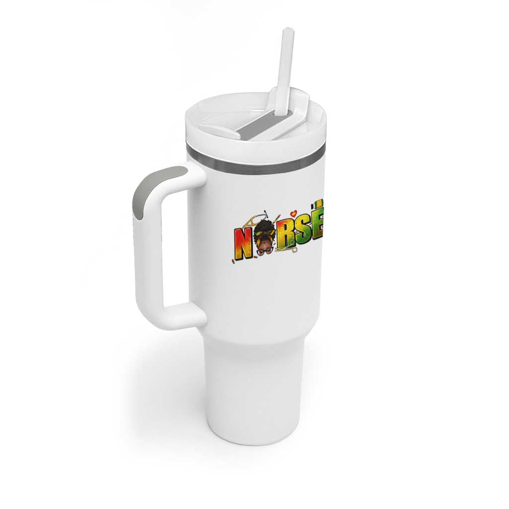 Proud Black Nurse Tumbler With Handle Black History Month Healthcare Gift - Wonder Print Shop