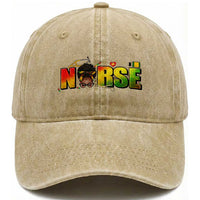 Proud Black Nurse Washed Cotton Baseball Cap Black History Month Healthcare Gift