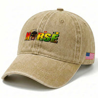 Proud Black Nurse Washed Cotton Baseball Cap Black History Month Healthcare Gift