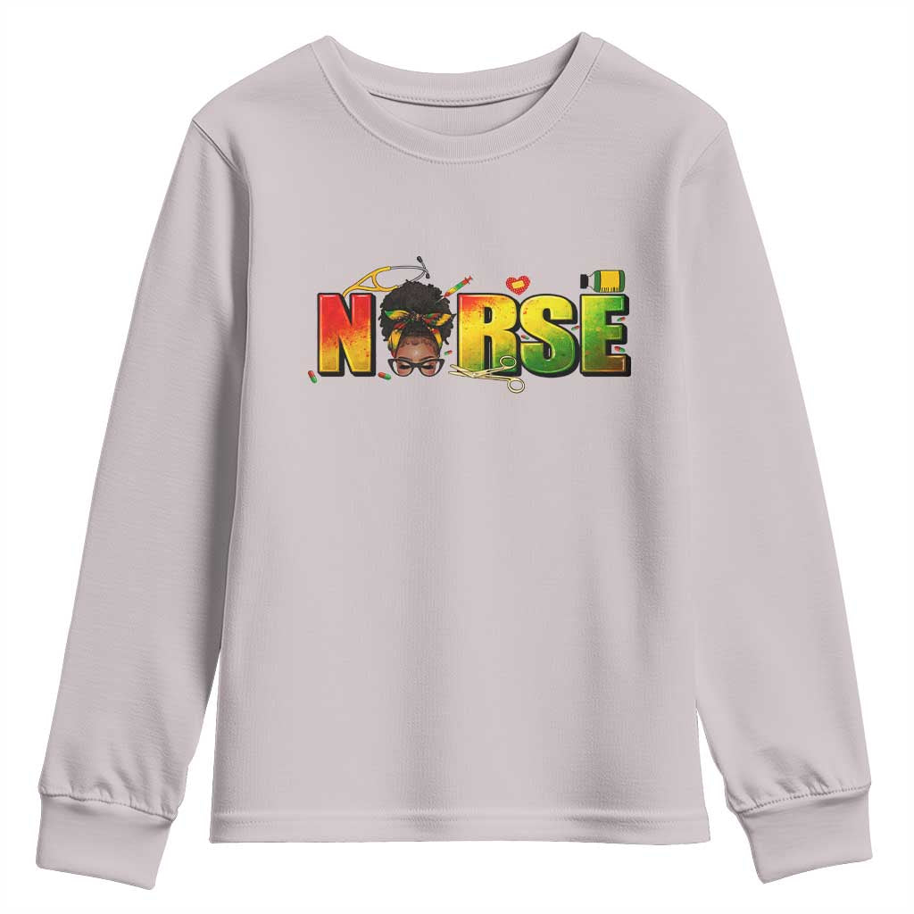 Proud Black Nurse Youth Sweatshirt Black History Month Healthcare Gift - Wonder Print Shop
