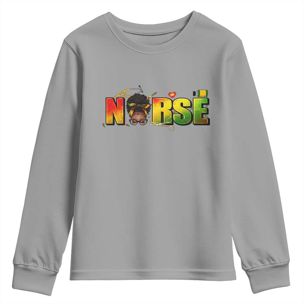 Proud Black Nurse Youth Sweatshirt Black History Month Healthcare Gift - Wonder Print Shop