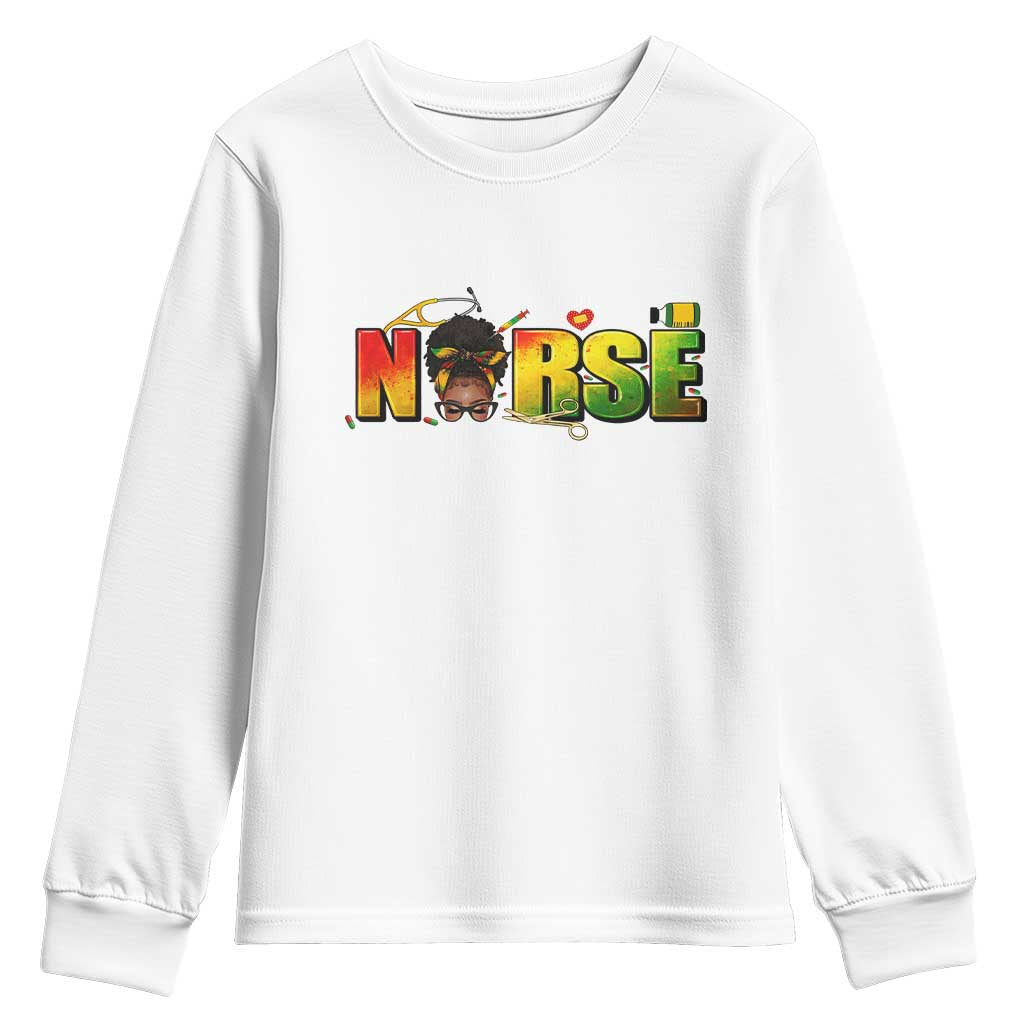 Proud Black Nurse Youth Sweatshirt Black History Month Healthcare Gift - Wonder Print Shop
