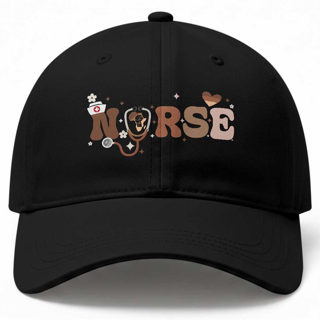Strong Black Nurse Baseball Cap African American Healthcare Hero Gift