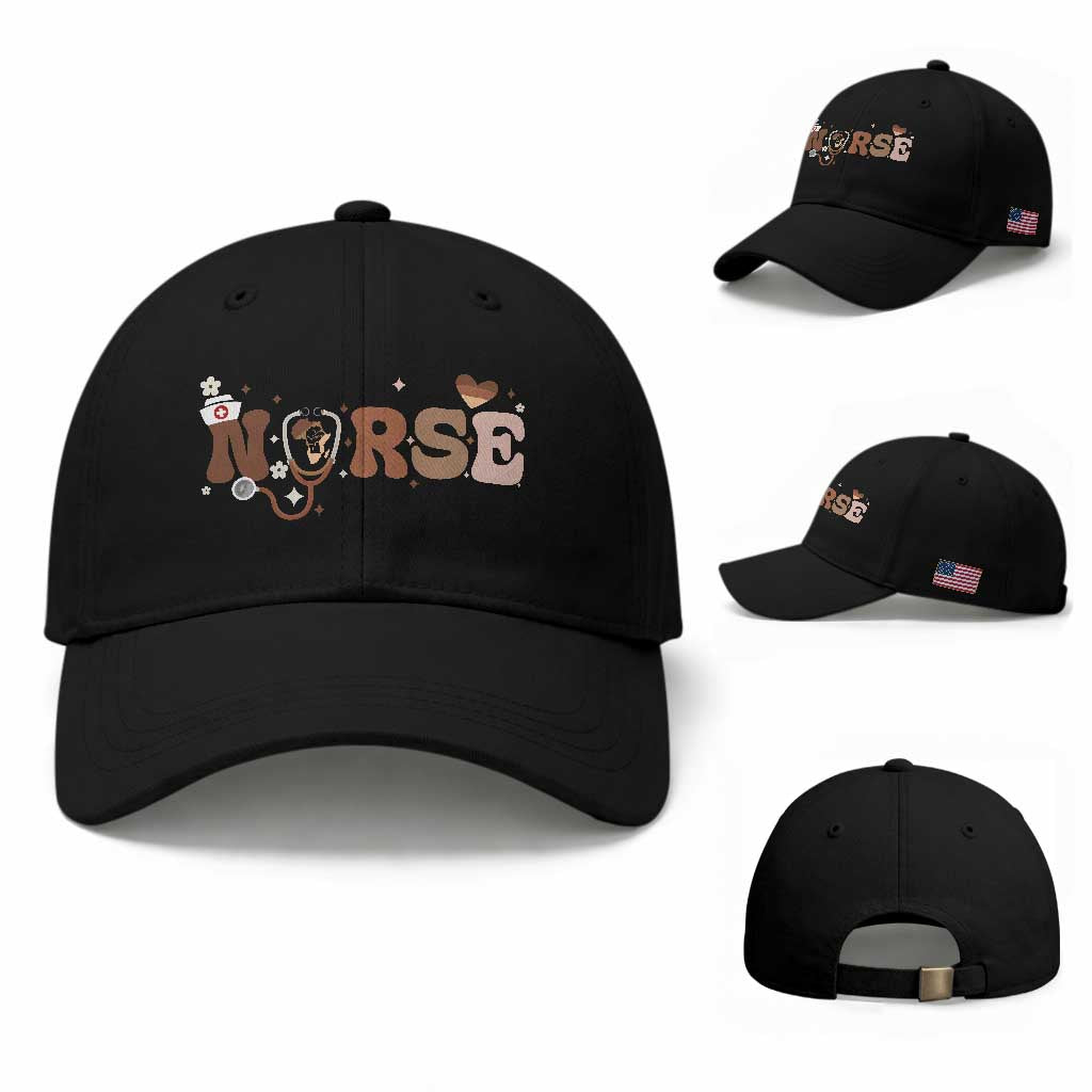 Strong Black Nurse Baseball Cap African American Healthcare Hero Gift