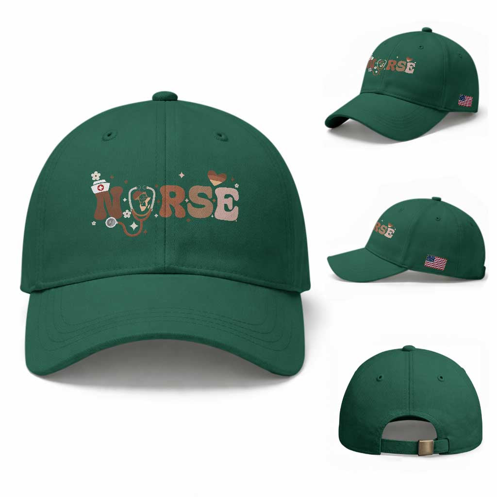Strong Black Nurse Baseball Cap African American Healthcare Hero Gift
