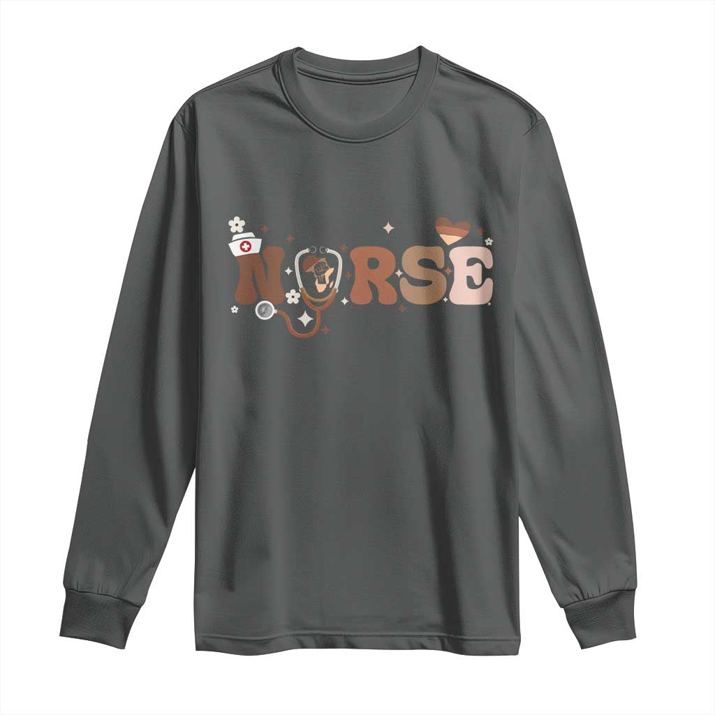 Strong Black Nurse Long Sleeve Shirt African American Healthcare Hero Gift - Wonder Print Shop