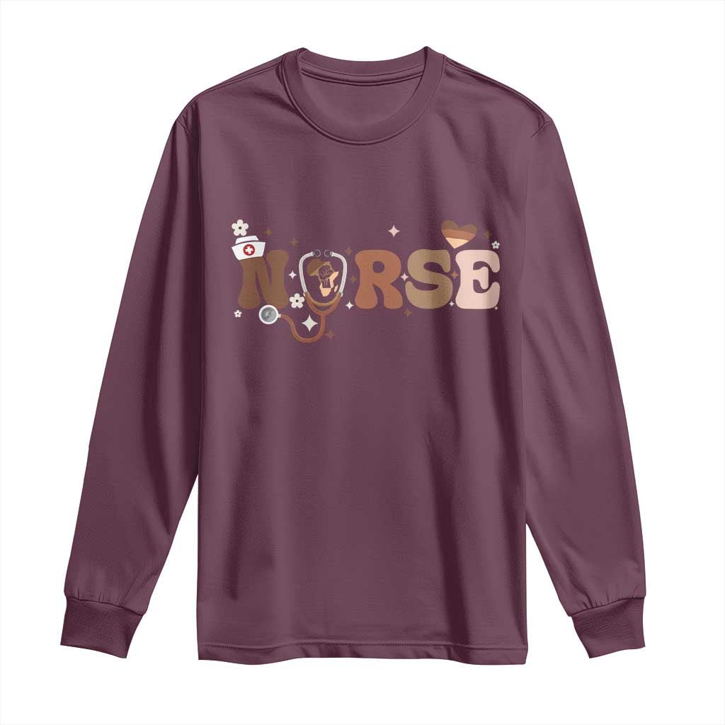 Strong Black Nurse Long Sleeve Shirt African American Healthcare Hero Gift - Wonder Print Shop