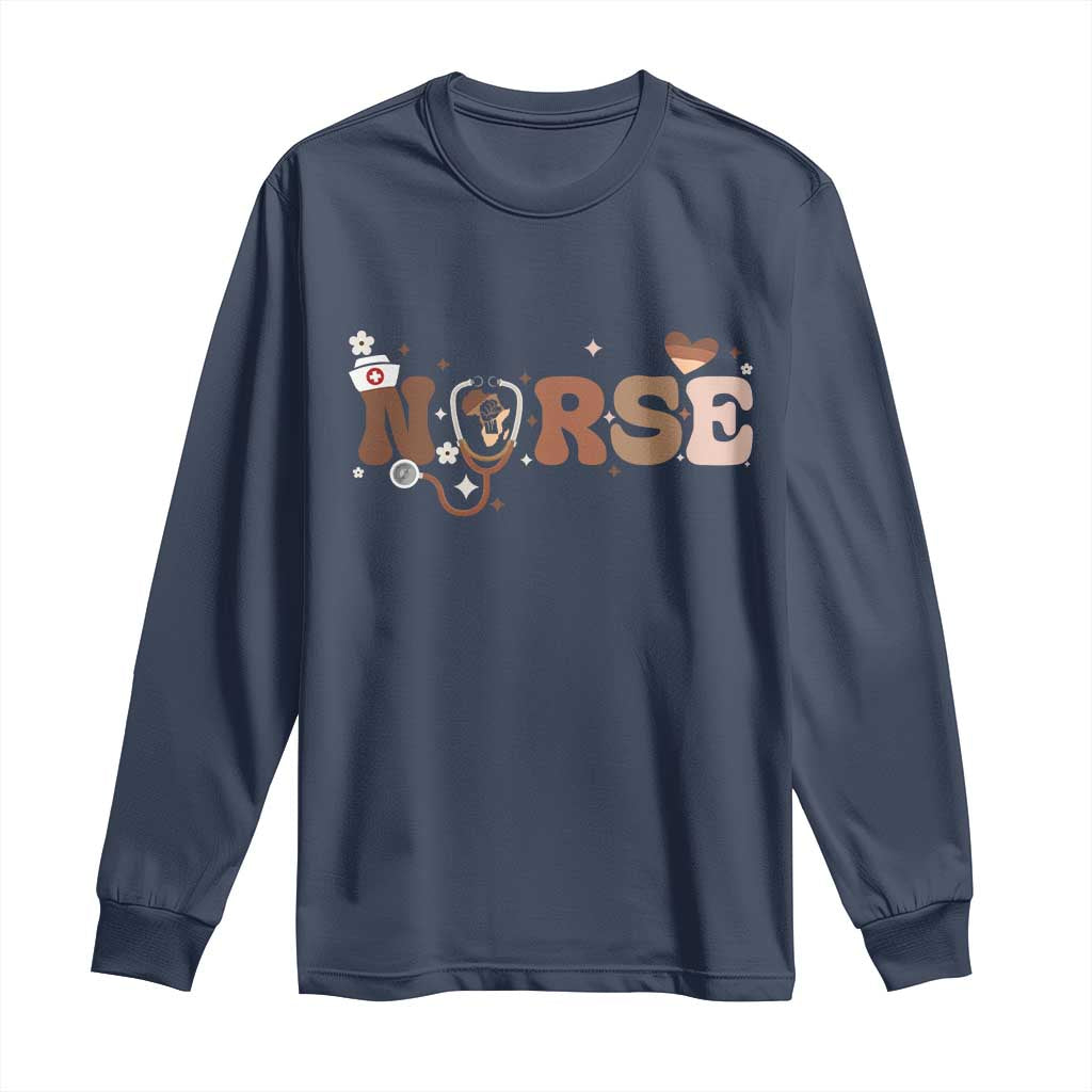 Strong Black Nurse Long Sleeve Shirt African American Healthcare Hero Gift - Wonder Print Shop