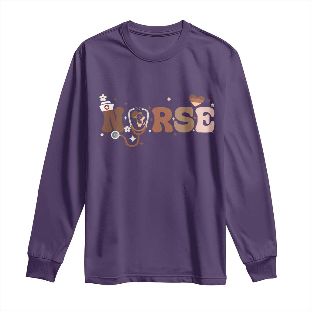 Strong Black Nurse Long Sleeve Shirt African American Healthcare Hero Gift - Wonder Print Shop