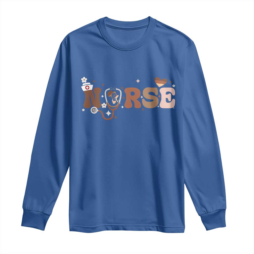 Strong Black Nurse Long Sleeve Shirt African American Healthcare Hero Gift - Wonder Print Shop