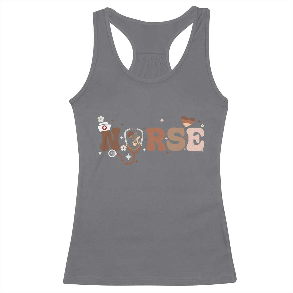 Strong Black Nurse Racerback Tank Top African American Healthcare Hero Gift - Wonder Print Shop