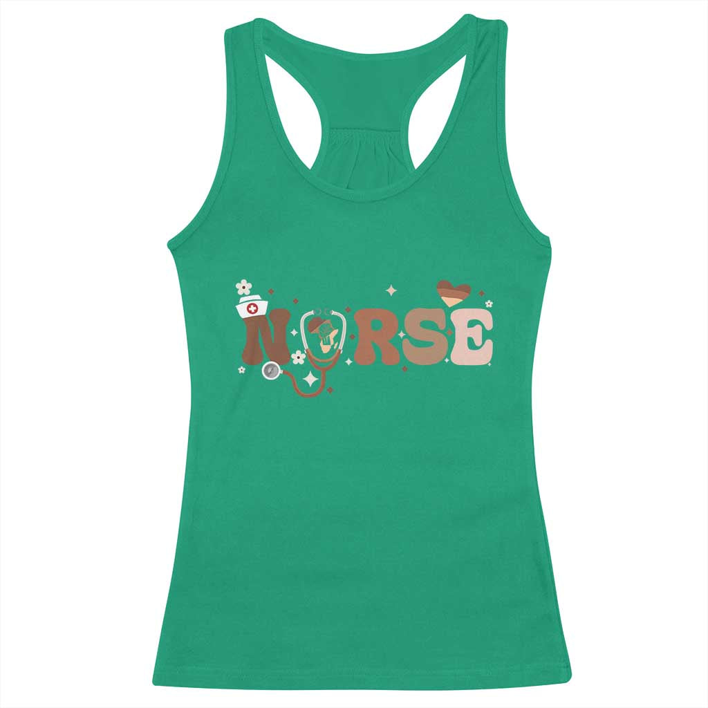 Strong Black Nurse Racerback Tank Top African American Healthcare Hero Gift - Wonder Print Shop