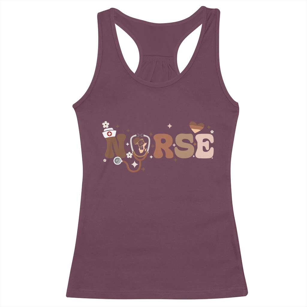 Strong Black Nurse Racerback Tank Top African American Healthcare Hero Gift - Wonder Print Shop