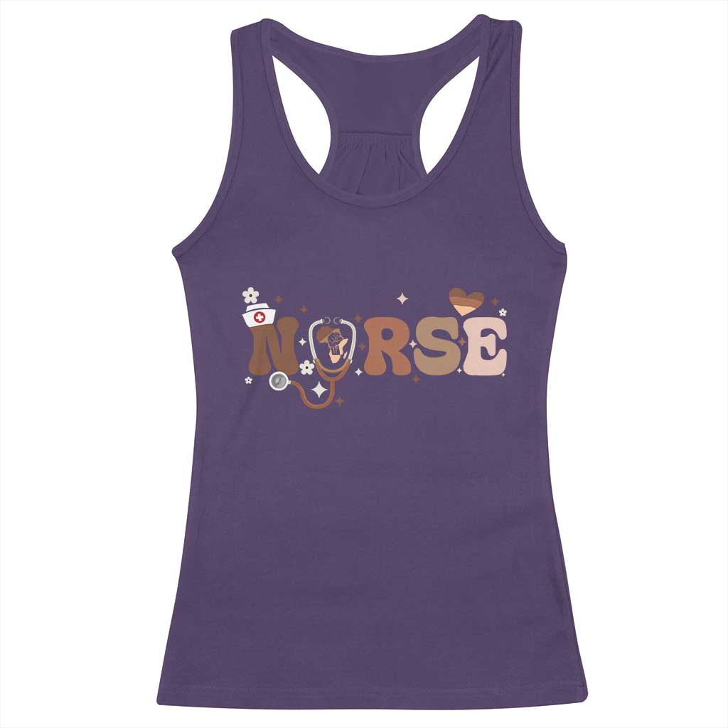 Strong Black Nurse Racerback Tank Top African American Healthcare Hero Gift - Wonder Print Shop