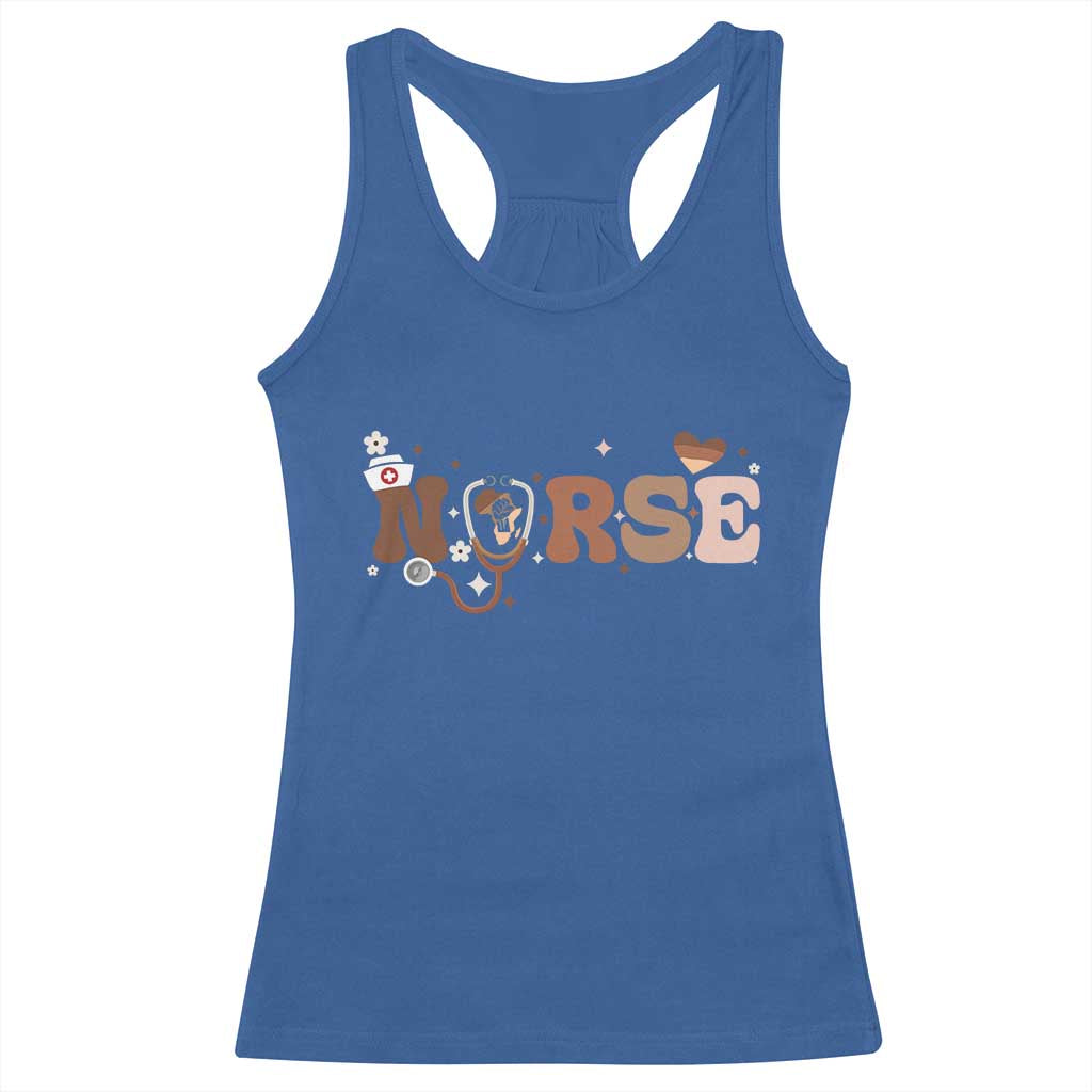Strong Black Nurse Racerback Tank Top African American Healthcare Hero Gift - Wonder Print Shop
