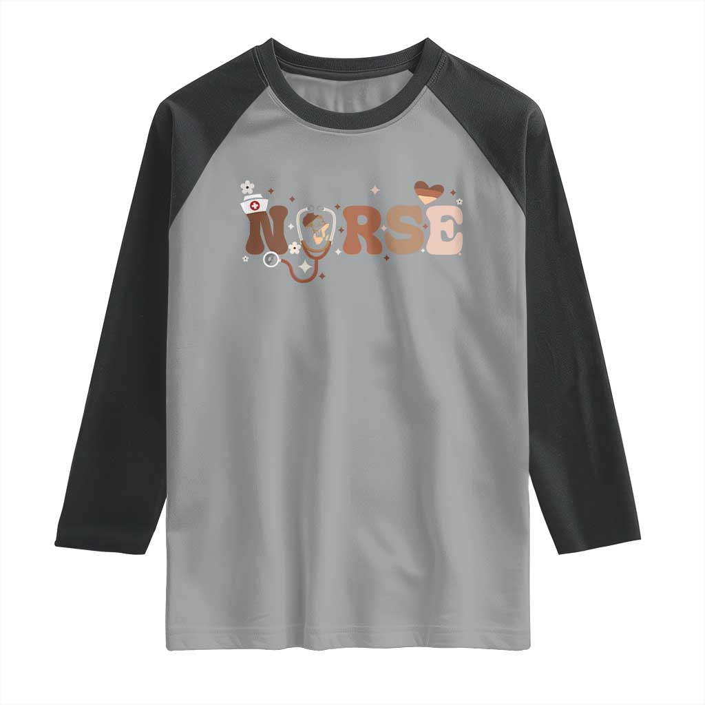Strong Black Nurse Raglan Shirt African American Healthcare Hero Gift - Wonder Print Shop