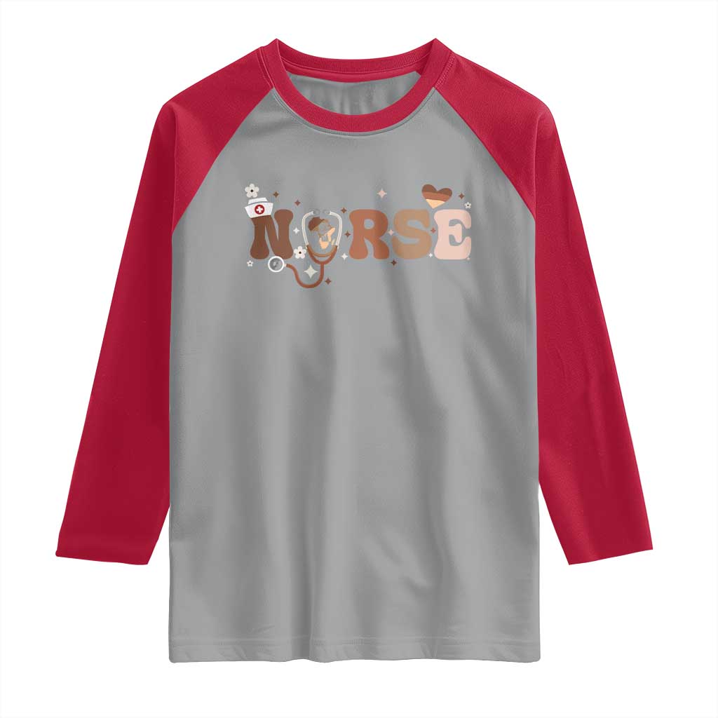 Strong Black Nurse Raglan Shirt African American Healthcare Hero Gift - Wonder Print Shop