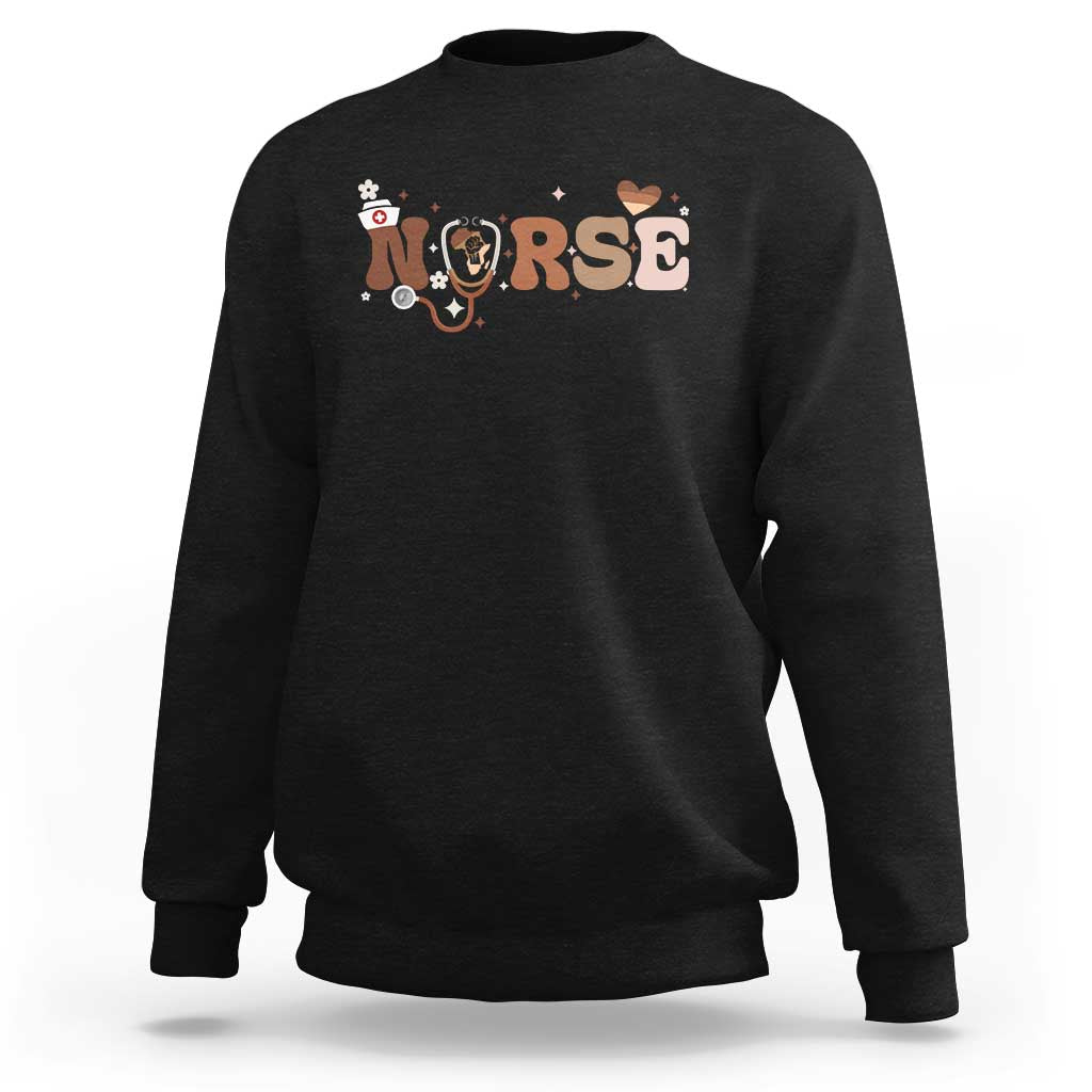 Strong Black Nurse Sweatshirt African American Healthcare Hero Gift - Wonder Print Shop