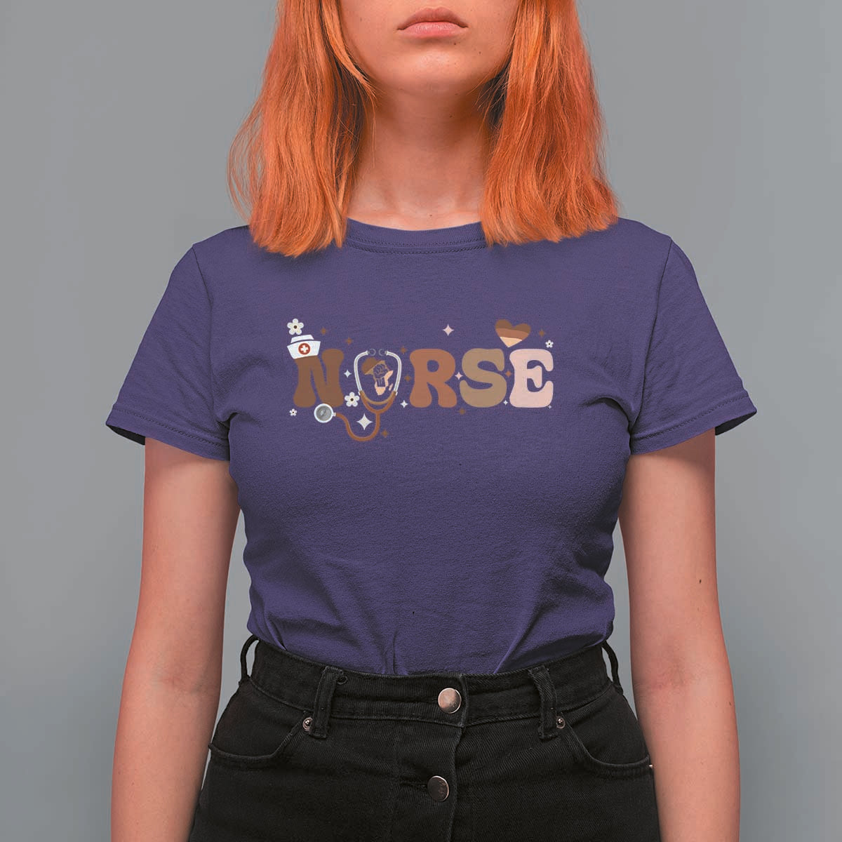 Strong Black Nurse T Shirt For Women African American Healthcare Hero Gift - Wonder Print Shop