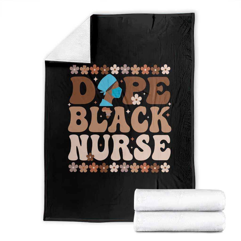 Dope Black Nurse Throw Blanket African American Black Nurse Gift - Wonder Print Shop