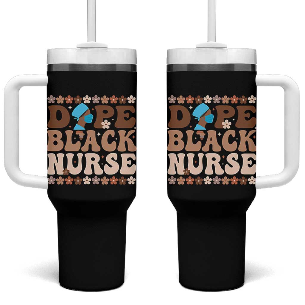 Dope Black Nurse Tumbler With Handle African American Black Nurse Gift - Wonder Print Shop