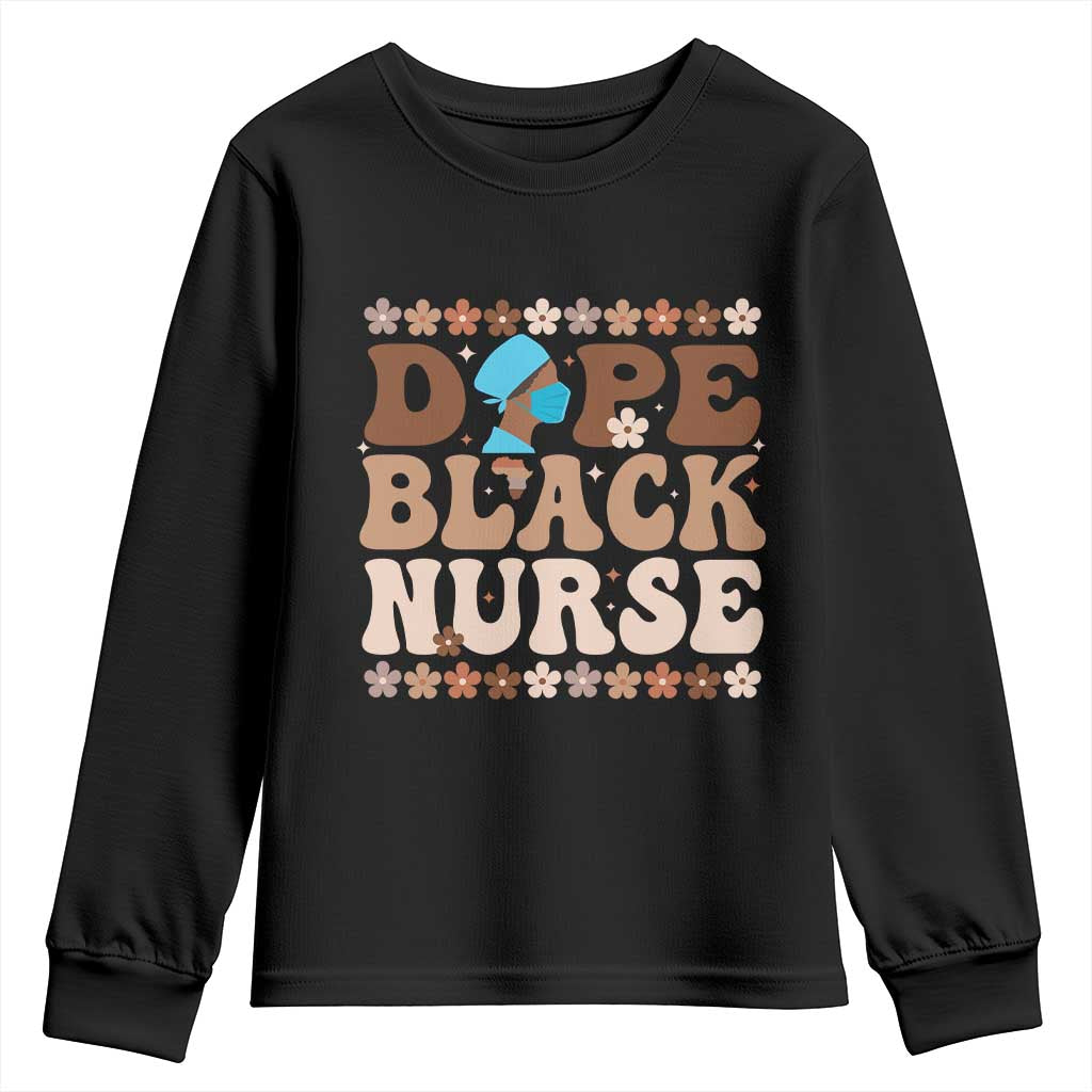 Dope Black Nurse Youth Sweatshirt African American Black Nurse Gift - Wonder Print Shop