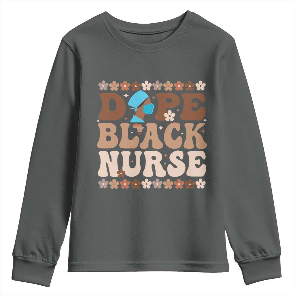 Dope Black Nurse Youth Sweatshirt African American Black Nurse Gift - Wonder Print Shop