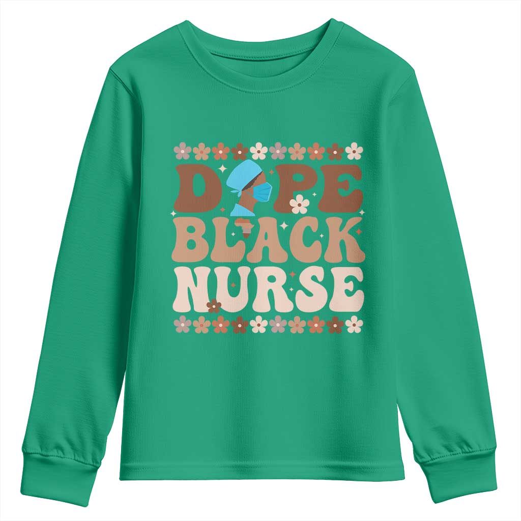 Dope Black Nurse Youth Sweatshirt African American Black Nurse Gift - Wonder Print Shop