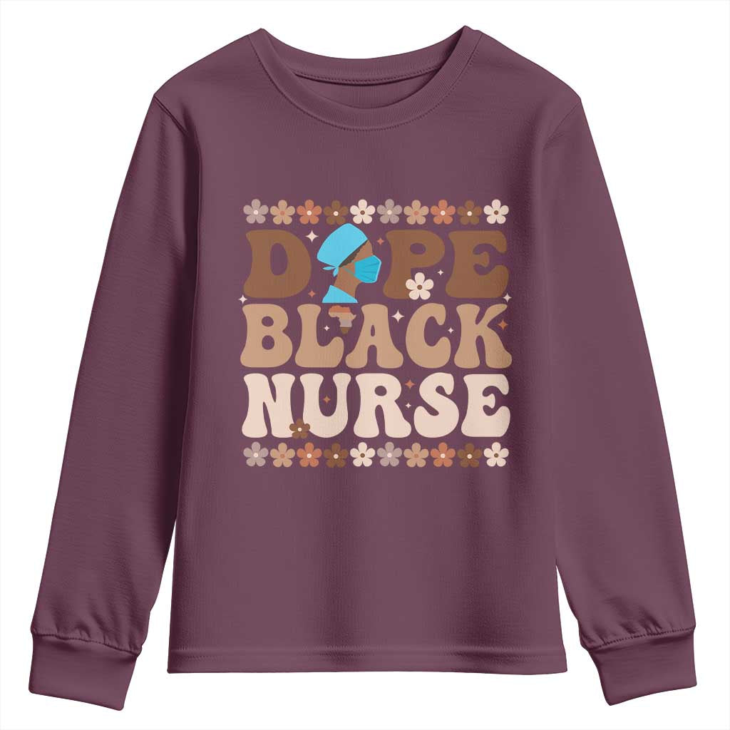 Dope Black Nurse Youth Sweatshirt African American Black Nurse Gift - Wonder Print Shop