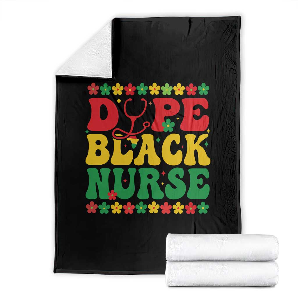 Melanin Queen Nursing Black History Month Gift Throw Blanket Dope Black Nurse