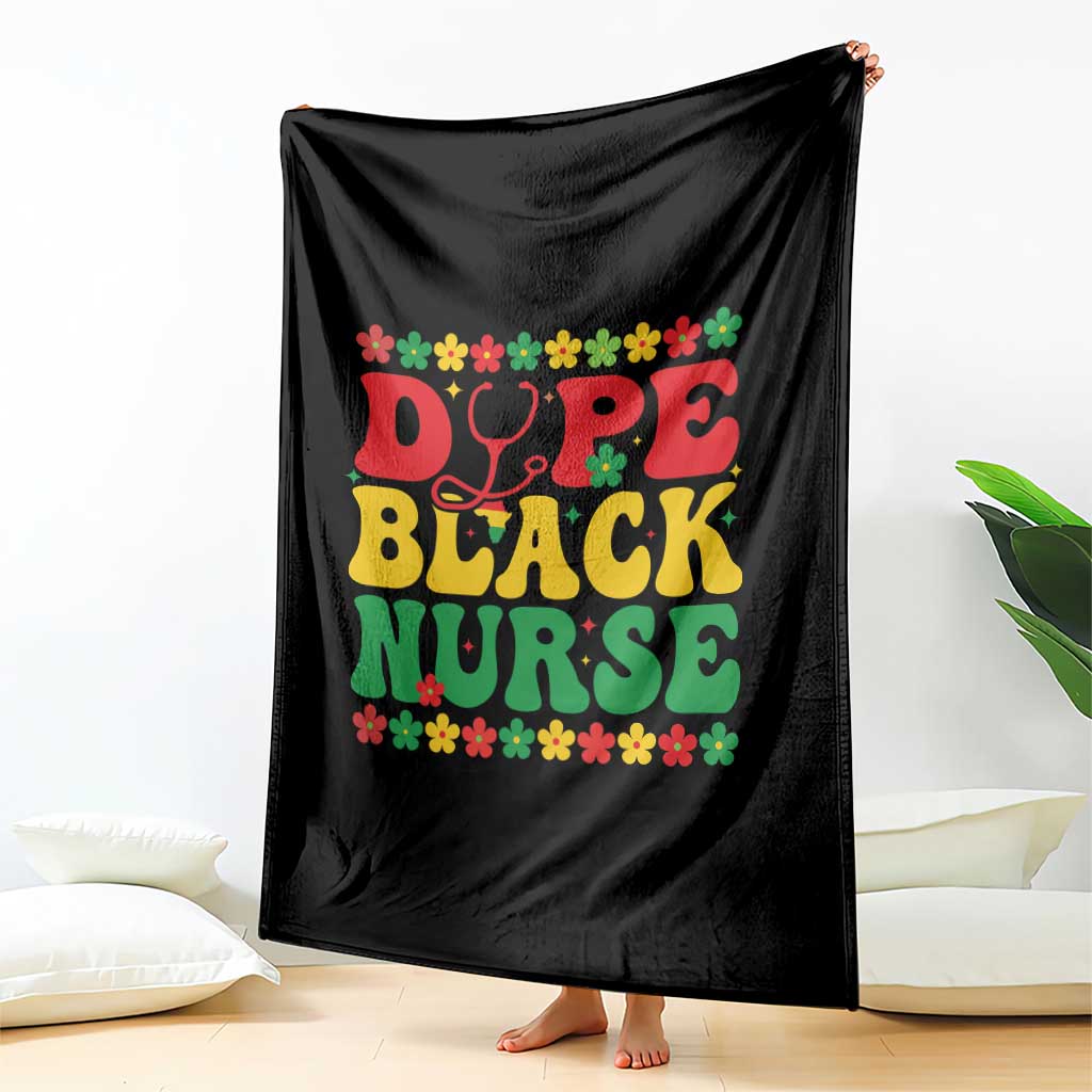 Melanin Queen Nursing Black History Month Gift Throw Blanket Dope Black Nurse